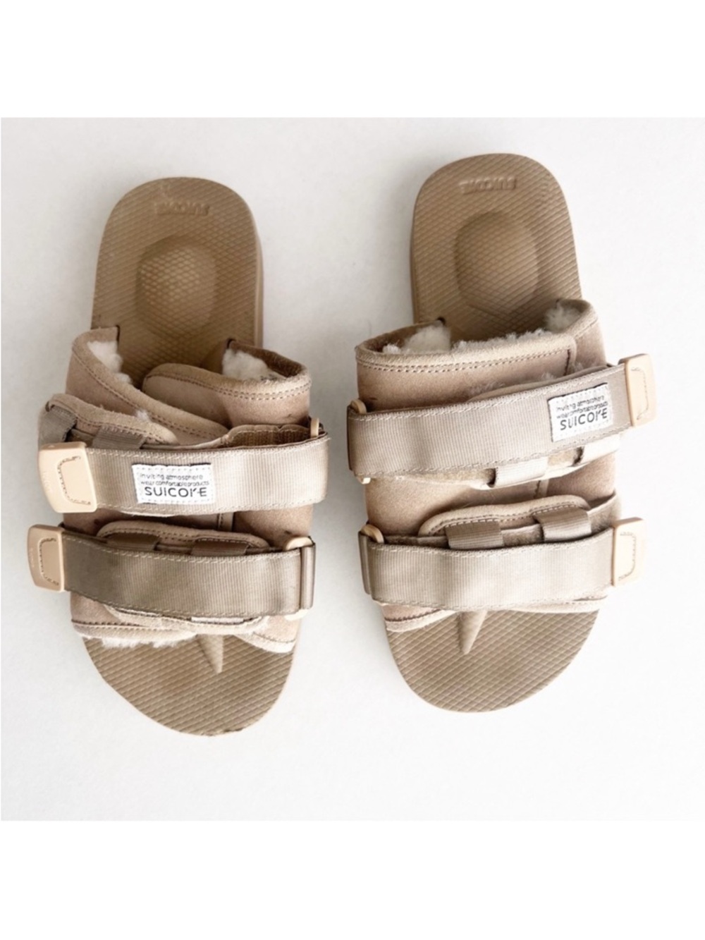 SUICOKE Moto-Cab Sandal Sherpa Slide Velcro Comfort Slip On Chunky Flip Flop - Picture 4 of 8